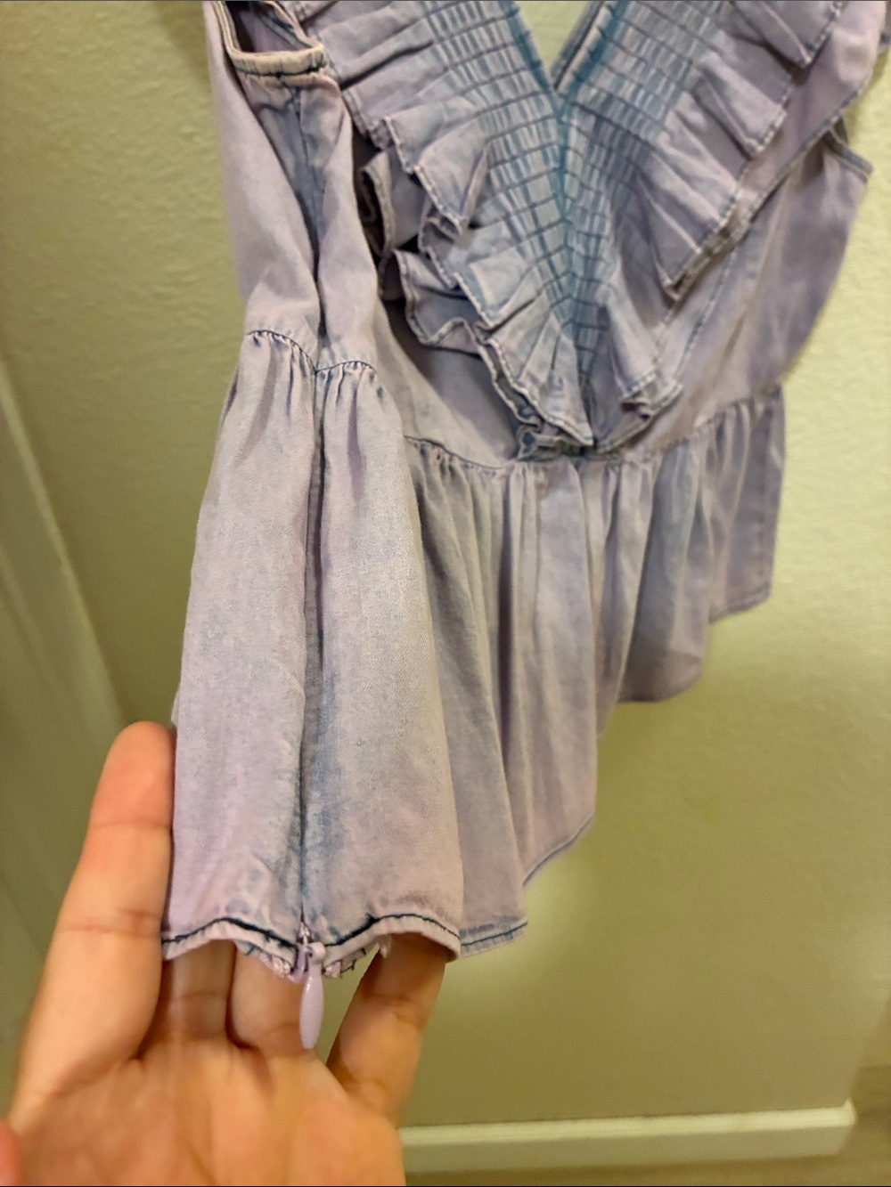 Anthropologie Lavender Ruffle Peplum Top - Picture 4 of 5